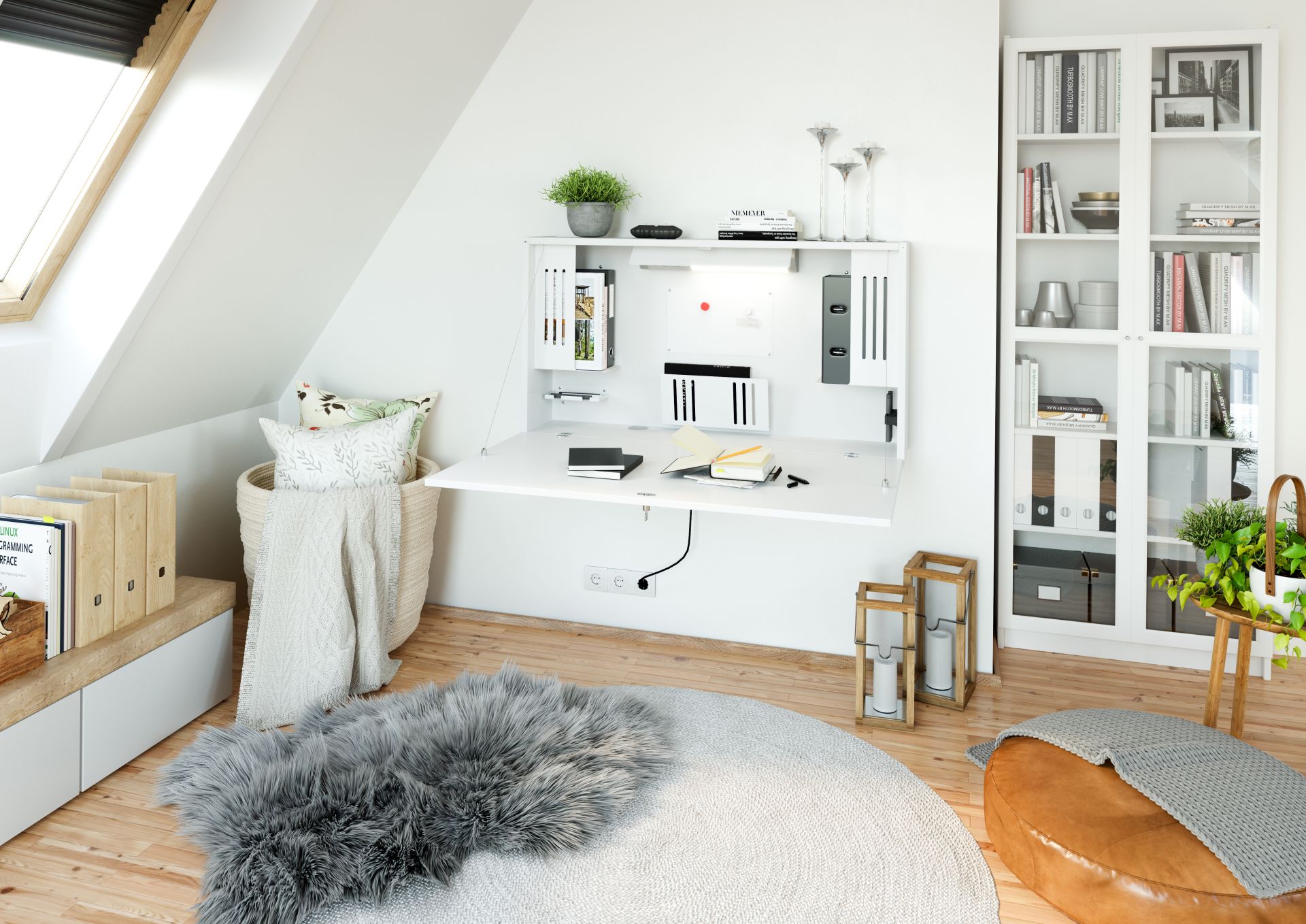 Kompakter Schreibtisch zur Wandmontage zum attraktiven Preis. Ideal fürs Homeoffice