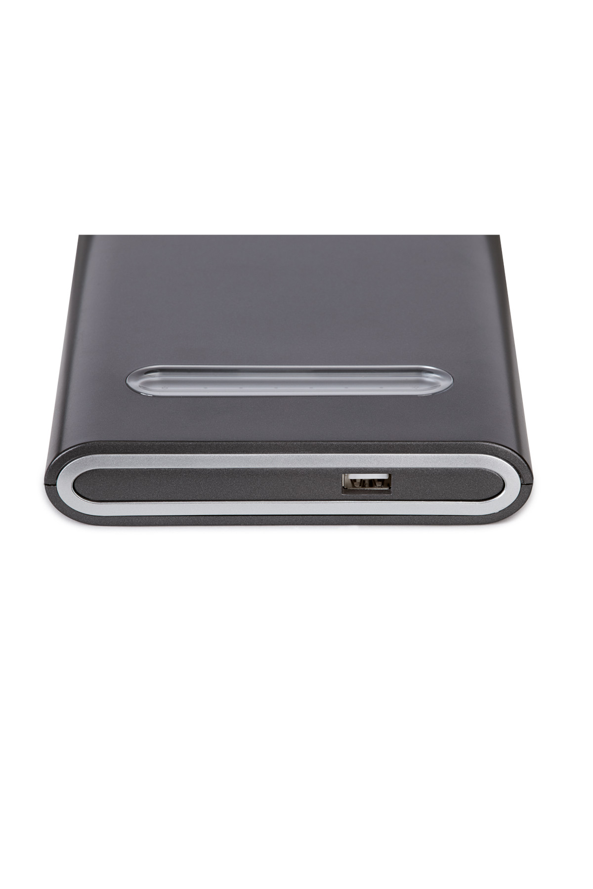 LED-Tischleuchte MAULpure, dimmbar, USB-Port in silber