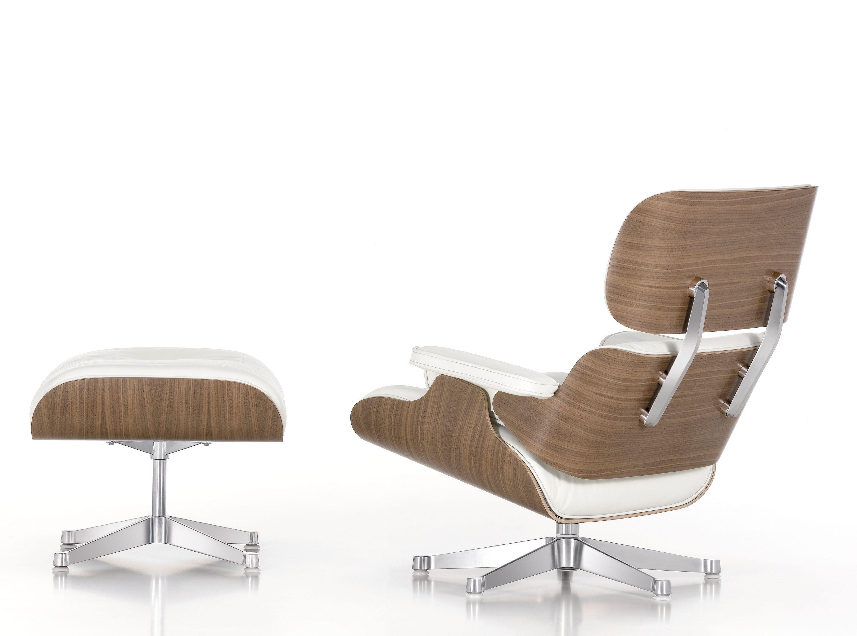 Vitra White Lounge Chair XL und Ottoman
