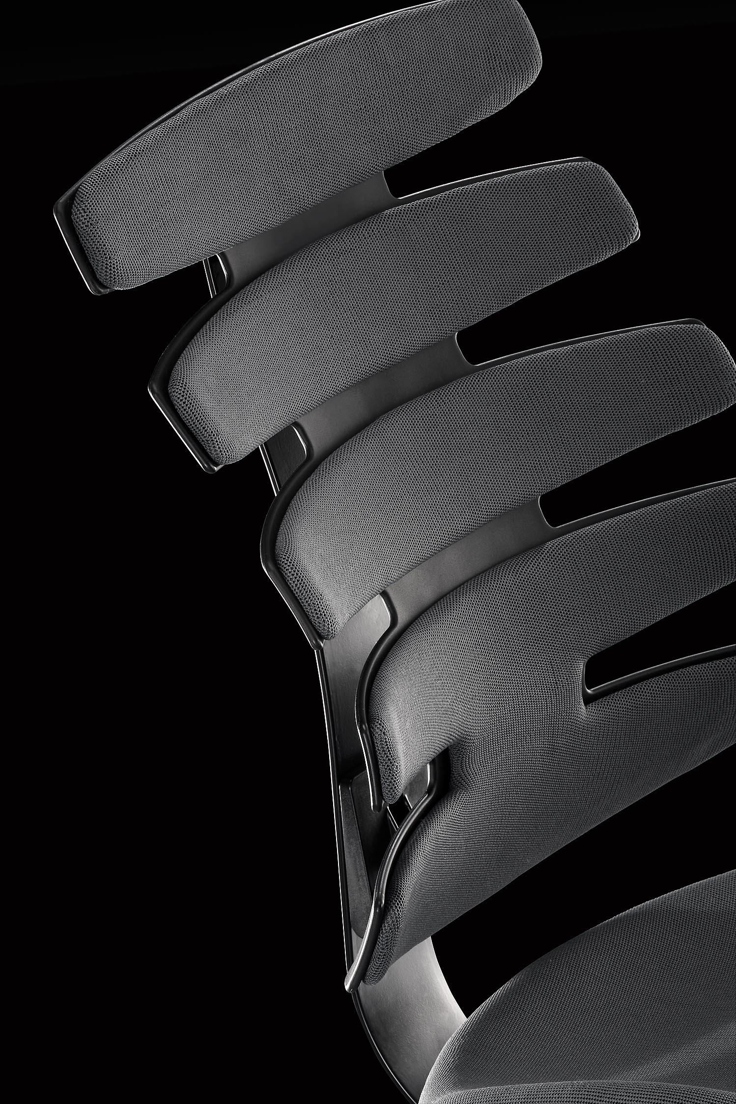 Sitag Wave Drehstuhl, Aluminium-Fußkreuz, Sitzbezug schwarz, Rückenbezug Strickgewebe